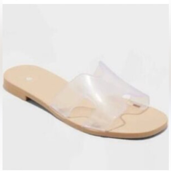 Shade & Shore Cream Tan Sandals Minimalist Design - Picture 1 of 6